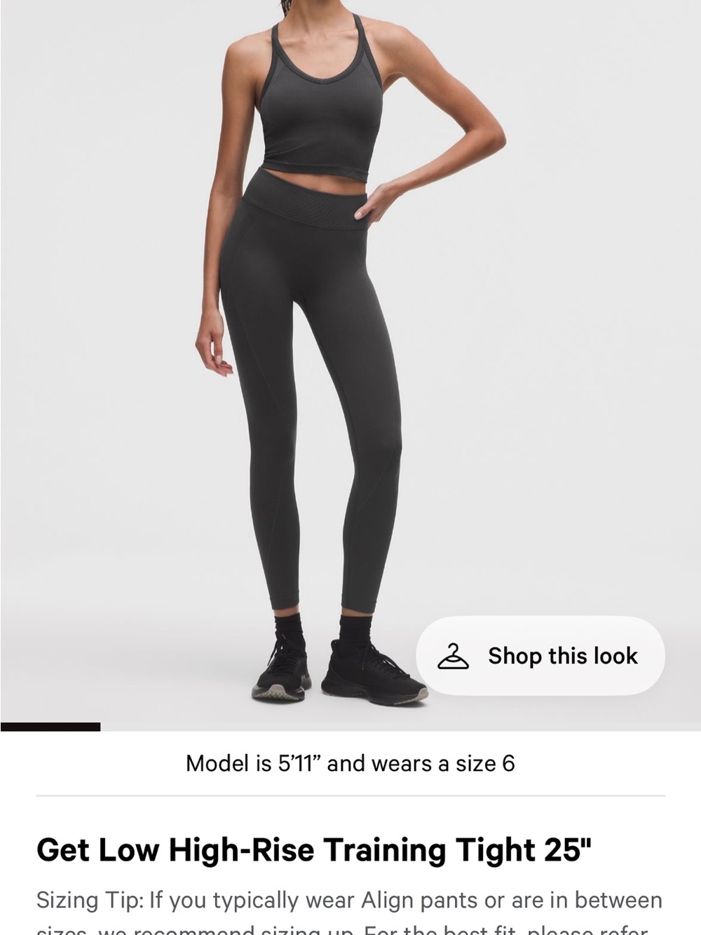 lululemon get low high rise training tight